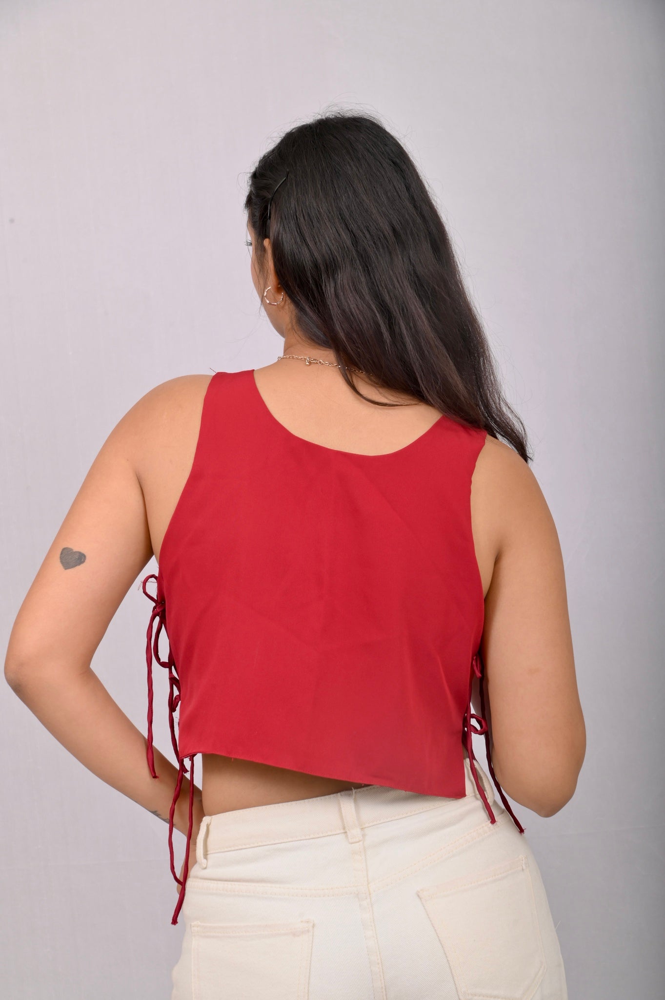 Red colour women top