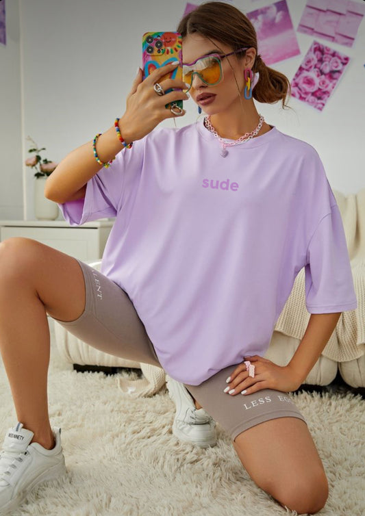 Lilac Basic oversized T-shirt