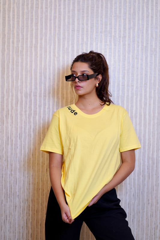 Yellow printed tshirt